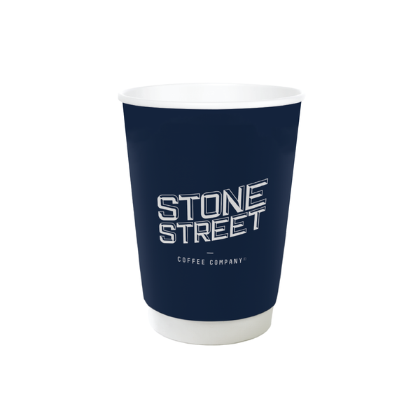 12 oz Stone Street Blue Hot Cup